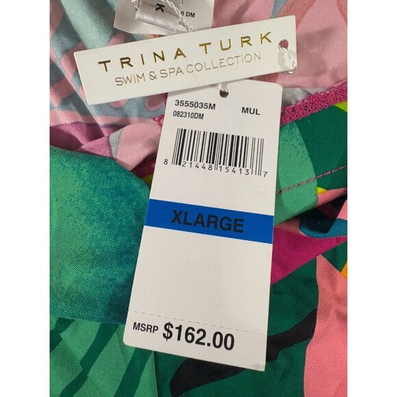 Trina Turk Floral Wide Leg Swimsuit Cover-Up Pants sz XL color Multi NWT $162 - Picture 4 of 6